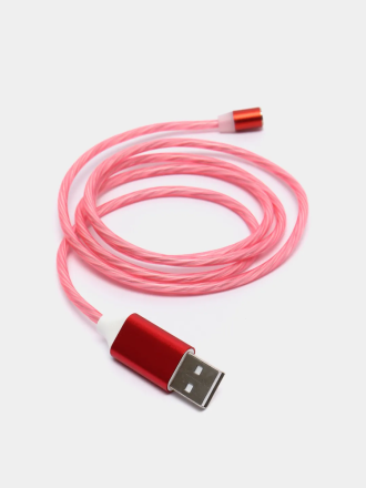 Светящийся магнитный кабель с Lightning коннектором, красный