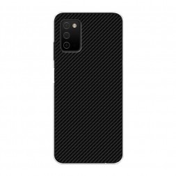 Чехол силиконовый под карбон для Samsung Galaxy A03s, черный