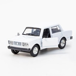Модель-игрушка авто металлическая 2107 с инерционным механизмом/без коробки, белая
