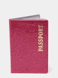 Обложка на паспорт с блестками, розовый