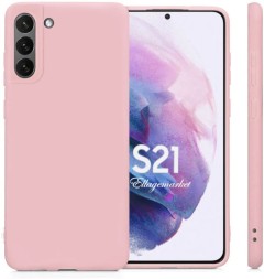 Чехол силиконовый для Samsung Galaxy S21, бледно-розовый