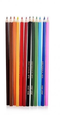 Набор цветных карандашей, 12 цветов - 4 пачки
