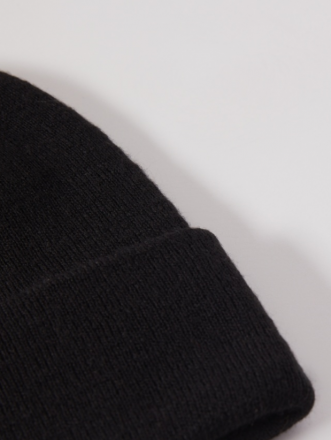 Мужская шапка-бини с отворотом, черная