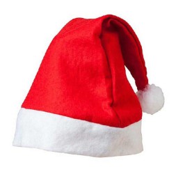 Новогодний колпак флисовый Деда Мороза для взрослых, красный
