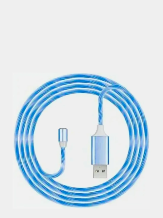 Светящийся магнитный кабель с Type-C коннектором, синий