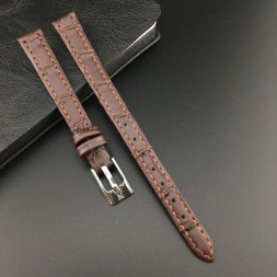 Ремешок для часов кожаный текстура 10 мм, цвет коричневый - 2шт
