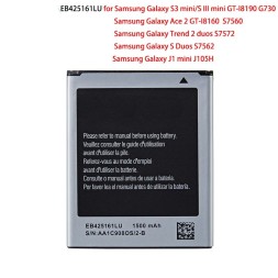 Аккумулятор для Samsung Galaxy S3 Mini/Ace 2 i8160/Trend II Duos S7572/Galaxy Ace II X S7560/Galaxy S Duos S7562(EB425161LU)