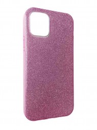 Чехол силиконовый с блестками для iPhone 12, фиолетовый