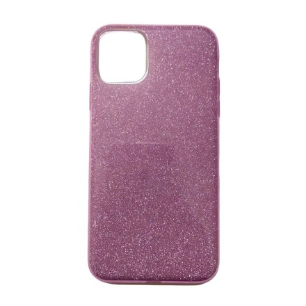 Чехол силиконовый с блестками для iPhone 12, фиолетовый