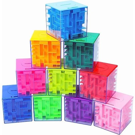 Логическая игра лабиринт Куб Money box достань деньги, 8 см