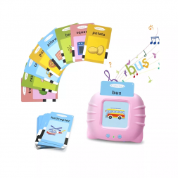 Игрушка для раннего развития детей с обучающими картами с звуковым сопровождением, розовый