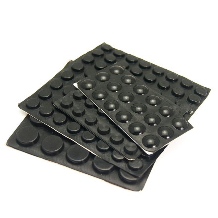 Амортизатор силиконовый самоклеящийся, демпфер мебельный отбойник D-8мм - 50шт, черный (высота - 3мм)