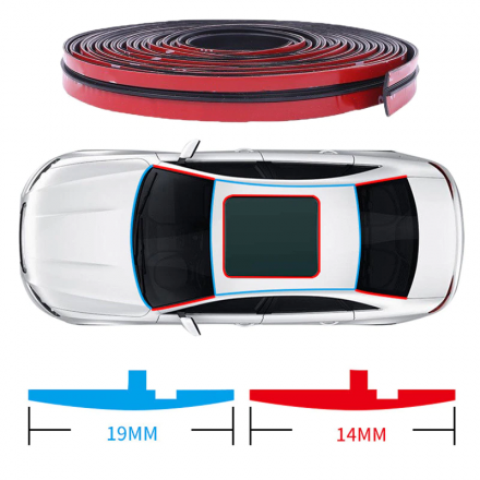 Резиновый герметик для лобового стекла автомобиля, защитная уплотнительная полоса, оконные уплотнители для автомобиля - 14 мм x 2 метра