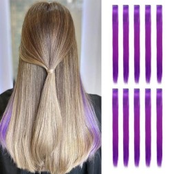 Накладные волосы, фиолетовый 5-шт