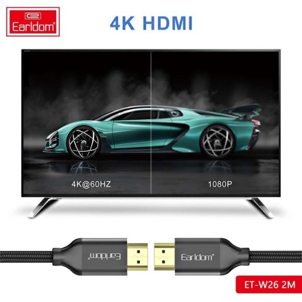 HDMI кабель 4К UltraHD 3D тканевая оплетка Earldom W26 5 метров