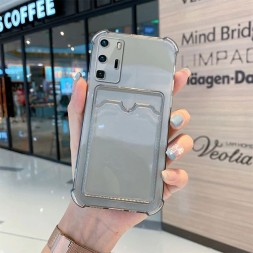 Противоударный силиконовый чехол с карманом для карт для Xiaomi Redmi Note 10 Pro 4G, прозрачный