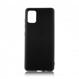Чехол силиконовый под карбон для Samsung Galaxy A72, черный