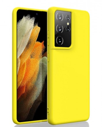 Чехол силиконовый для Samsung S21 Ultra, желтый