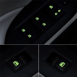 Автомобильная флуоресцентная светящаяся наклейка на кнопки подъемника для дверей и окон, зеленая