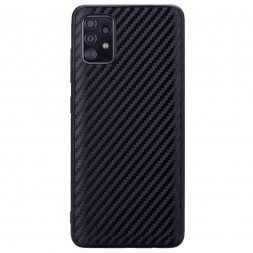 Чехол силиконовый под карбон для Samsung Galaxy A52, черный
