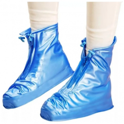Водонепроницаемые силиконовые бахилы для обуви, синие (Размер S / 36-37)