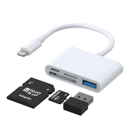 Устройство чтения карт памяти / картридер JOYROOM Lightning - USB OTG, белый (S-H142)
