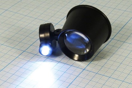 Лупа часовая 15x монокулярная с подсветкой (1 LED)