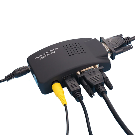 Конвертер видеосигнала - переходник S-Video VGA RCA (Video to VGA)