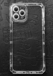 Чехол силиконовый противоударный с защитой камеры для iPhone 13 Pro, прозрачный