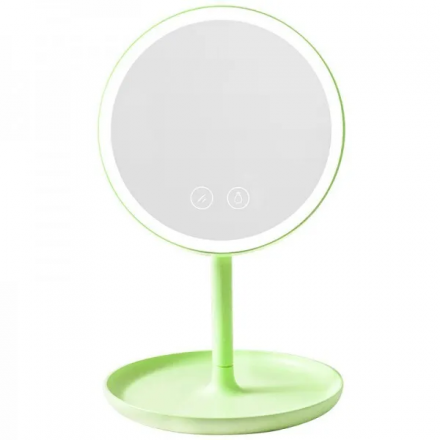 Настольное зеркало для макияжа с подсветкой, зеленое