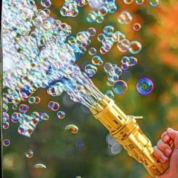 Генератор мыльных пузырей, миниган, пистолет с мыльными пузырями, золотой