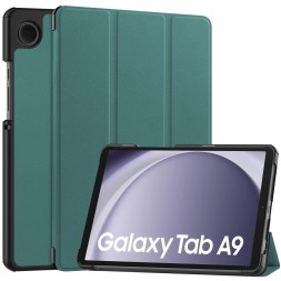 Чехол книжка для Samsung Galaxy Tab A9, темно-зеленая