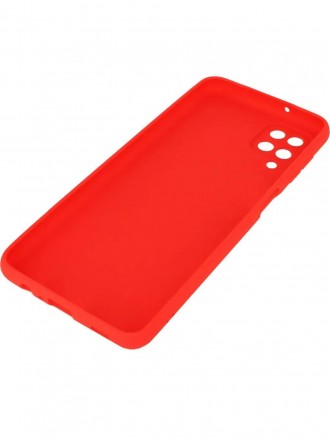 Чехол силиконовый для Samsung Galaxy A12 c защитой камеры, красный