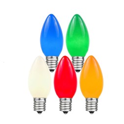 Набор ламп накаливания E12, 10W, для гирлянд разноцвет - 10шт