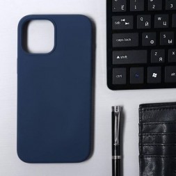 Чехол силиконовый для iPhone 12 Pro Max , темно-синий