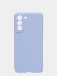 Чехол силиконовый для Samsung Galaxy S21 FE с защитой камеры, синий