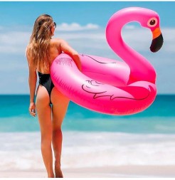Пляжный, бассейный надувной круг для плавания Фламинго - 120см