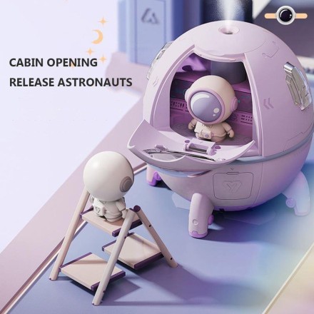 Увлажнитель воздуха для дома и офиса в виде астронавта со светильником, розовый