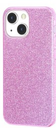 Чехол силиконовый с блестками для iPhone 13, фиолетовый