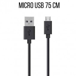 Кабель USB - Micro USB 2.1A для зарядки и передачи данных, 75 cм, черный