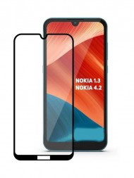 Защитное стекло Full Glue для Nokia 4.2 на полный экран, чёрное