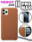 Кожаный чехол для iPhone 11 Pro Max, коричневый
