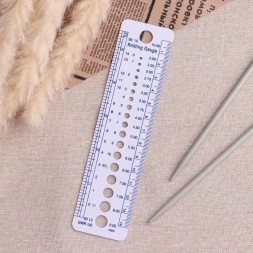 Линейка для определения размера спиц для вязания, 14 см - 2 шт