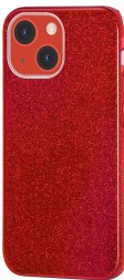 Чехол силиконовый с блестками для iPhone 13, красный