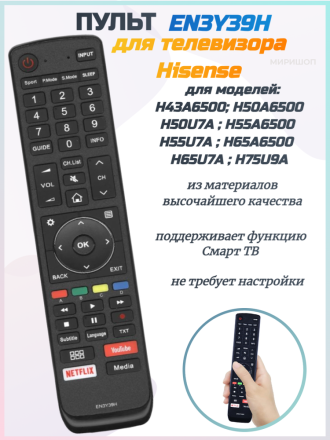 Пульт EN3Y39H для телевизора Hisense