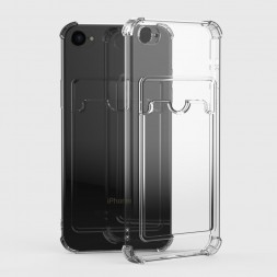 Противоударный силиконовый чехол с карманом для карт для iPhone 7/8/SE, прозрачный