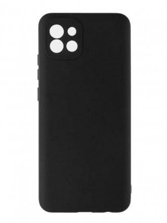 Чехол силиконовый для Samsung Galaxy A03 c защитой камеры, черный