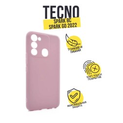 Чехол силиконовый для Tecno Spark 8c, пыльно-розовый