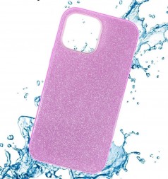 Чехол силиконовый с блестками для iPhone 13 Pro, фиолетовый