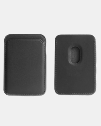 Кожаный чехол бумажник для карт и визиток с MagSafe черный для IPhone